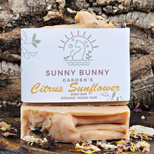 Load image into Gallery viewer, Eco-Friendly Citrus Sunflower Soap Bar Sunny Bunny Gardens
