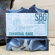 Load image into Gallery viewer, charcoal sage soap made with activated charcoal
