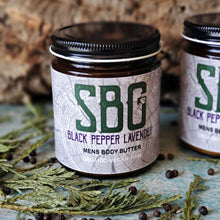 Load image into Gallery viewer, Vegan Black Pepper Lavender Mens Body Butter
