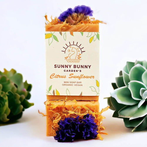 Eco-Friendly Citrus Sunflower Mini Soap Bar - Sunny Bunny Gardens