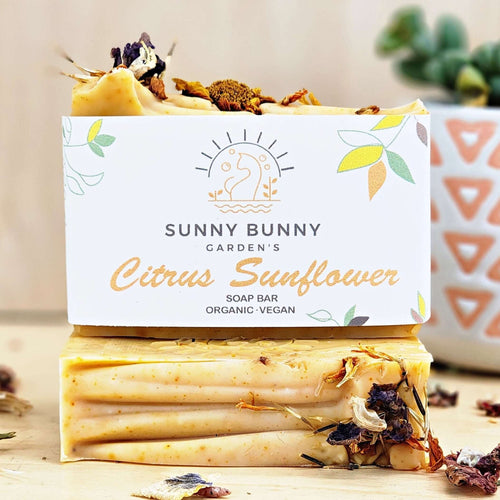 Eco-Friendly Citrus Sunflower Soap Bar Sunny Bunny Gardens