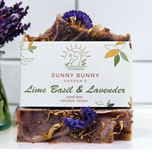 Load image into Gallery viewer, Organic Lime, Basil and Lavender Soap Bar Sunny Bunny Gardens
