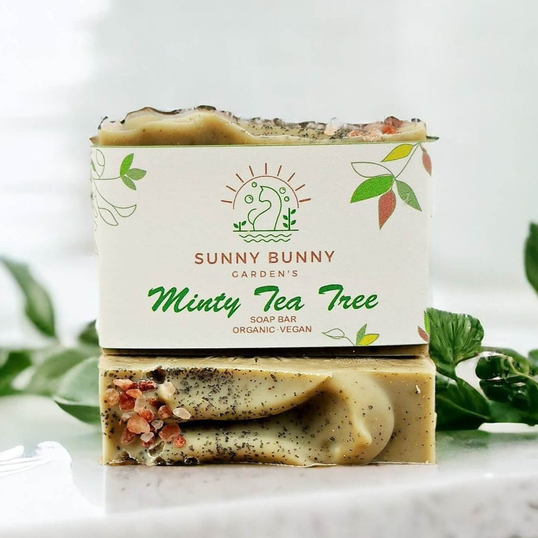 Cruelty-Free Organic Mint Tea Tree Soap Bar - Sunny Bunny Gardens