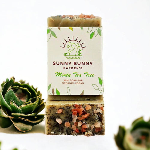 Cruelty-Free Mint Tea Tree Mini Soap Bars | Sunny Bunny Gardens