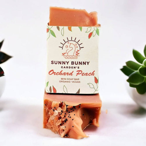 Organic & Cruelty-Free Buy Orchard Peach Mini Soap Bar - Sunny Bunny Gardens