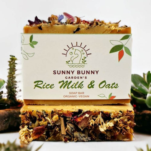 All Natural Organic Rice Milk & Oats Soap Bar | Sunny Bunny Gardens