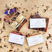 Load image into Gallery viewer, All Natural Handmade Soap Gift Set With Bamboo Wooden Soap Dish
