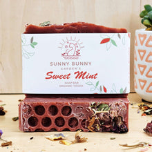 Load image into Gallery viewer, All Natural Sweet Mint Vegan Soap by Sunny Bunny Gardens
